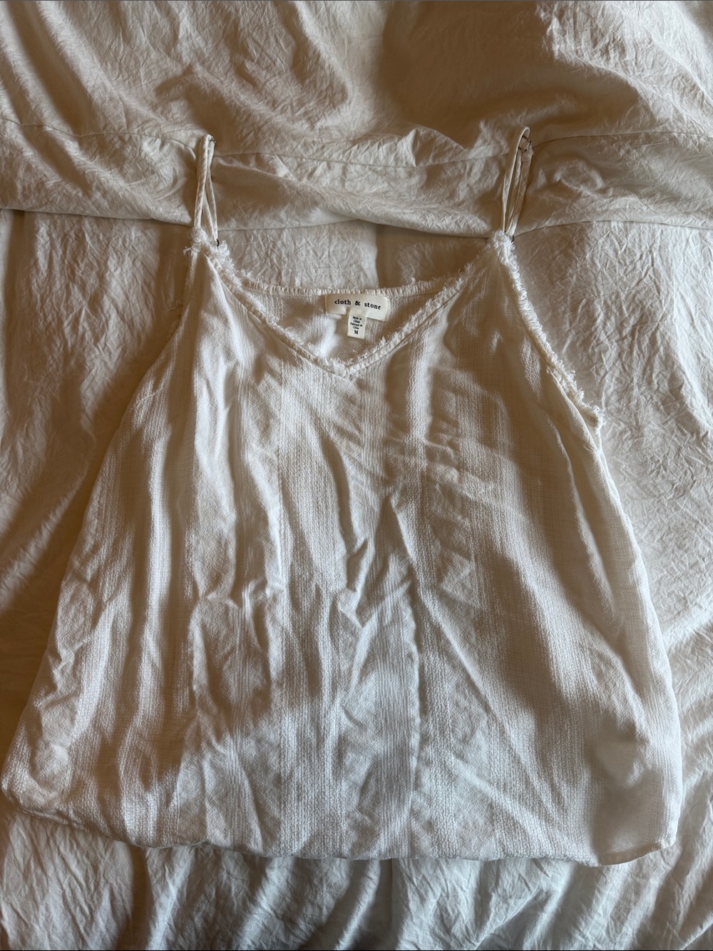cloth & stone White Lightweight Waffle Tank Top